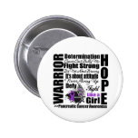 Pancreatic Cancer Warrior Fight Slogans buttons