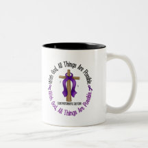 Pancreatic Cancer WITH GOD CROSS 1 Coffee Mugs