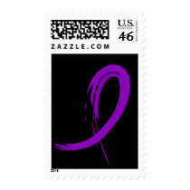 Pancreatic Cancer's Purple Ribbon A4 Postage Stamps