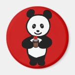 Panda and Cupcake Cartoon Fridge Magnet