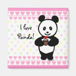 Panda and Cupcake Cartoon Polka Dot Fridge Magnets