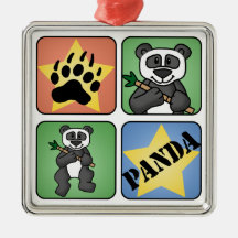 Panda Art Christmas Ornaments