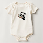 Panda Baby Playing Tennis Infant Organic Creeper t-shirts