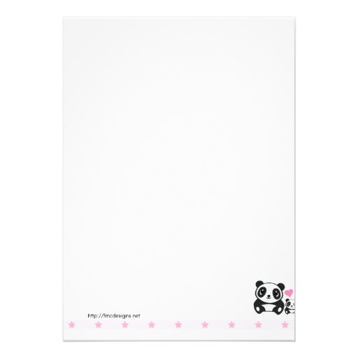 Panda Baby Shower - Pink & Cream Personalized Invitation
