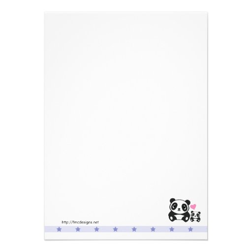 Panda Baby Shower - Purple Custom Announcements
