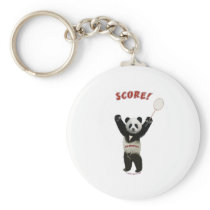Panda Badminton Score Key Chain