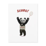 Panda Badminton Score Postcards