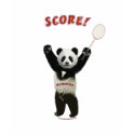 Panda Badminton Score t-shirts