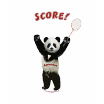 Panda Badminton Score t-shirts by HappyDoggies Panda Badminton Score t-shirts