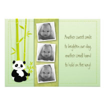 Panda bamboo -  Birth announcement card invitations