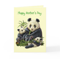 Panda Bear and Cub Mother's Day Card (Blank) by fuzzbuttcafe Panda Bear and Cub Mother's Day Card (Blank)
