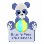Panda Bear Baby's First Christmas Ornament Photo Cutouts