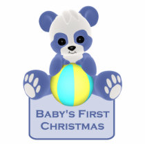 Panda Bear Baby's First Christmas Ornament photo sculptures by mariannegilliand Panda Bear Baby's First Christmas Ornament photo sculptures