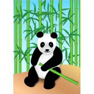 Panda Bear & Bamboo Plants card