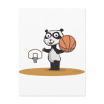 Panda Bear Basketball Postcard