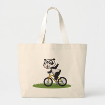 Panda Bear Biker Canvas Bags