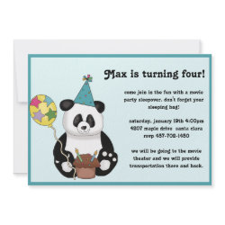 Panda Bear Birthday Invitation invitation