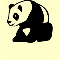 PANDA BEAR BLACK AND WHITE T SHIRT
