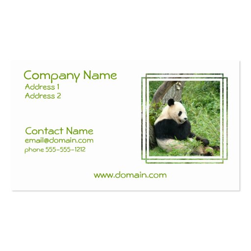 Panda Bear Business Card (front side)