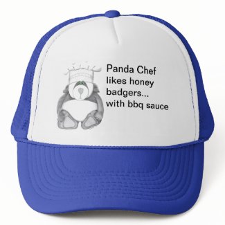 Panda Bear Chef Likes Honey Badgers hat