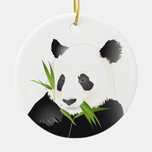 panda bear double sided ceramic round christmas ornament panda bear double sided ceramic round christmas ornament