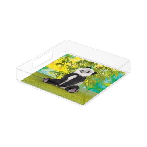 Panda Bear Cub Square Serving Trays Zazzle