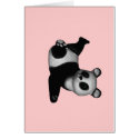 Panda Bear doing hand stand with one hand! cards
