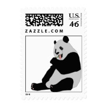 Panda Bear Eating Bamboo Stamp