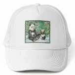 Panda Bear Family in Winter hats