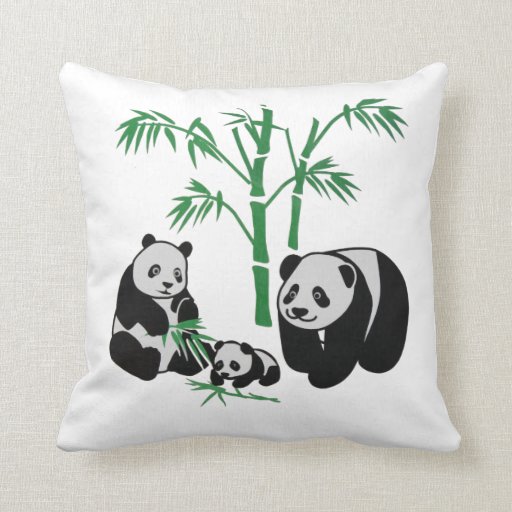 Panda Bear Family Throw Pillow Zazzle