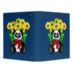Panda Bear Flowers 3 Ring Binders