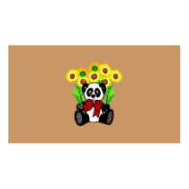 Panda Bear Flowers Business Card Template