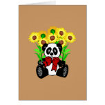 Panda Bear Flowers Cards