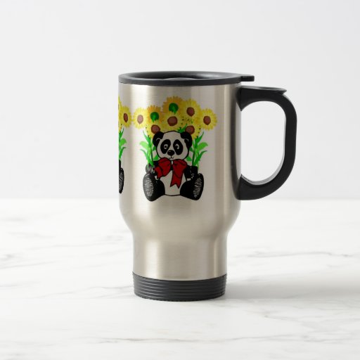 Panda Bear Flowers Mugs