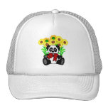 Panda Bear Flowers Trucker Hats