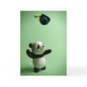 Panda Bear Graduation Cap Throw cards