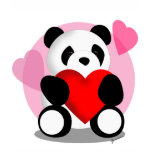 Panda Bear  Hearts Shirt