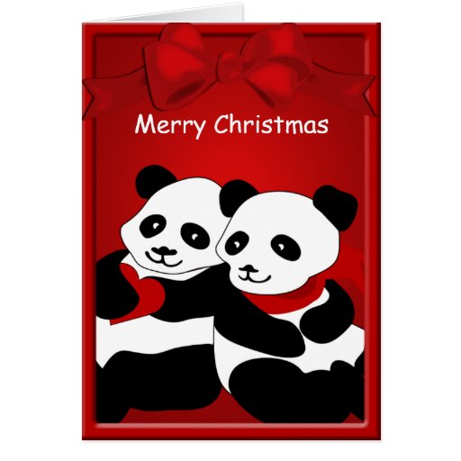 Christmas Panda Cards Christmas Panda Card Templates Postage Invitations Photocards More Panda Birthday Card Template