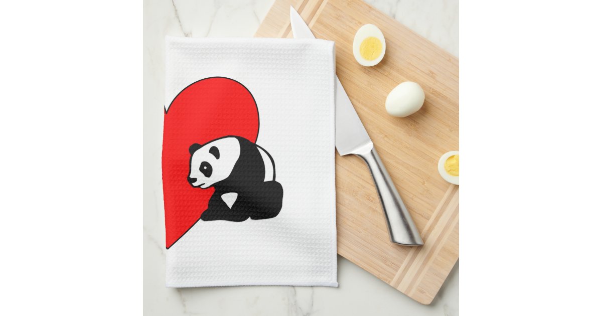 Panda Bear Love Kitchen Towel Zazzle