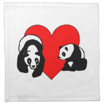 Panda Bear Love Napkin