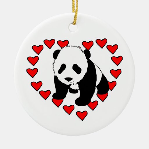 Panda Bear Love Ornament
