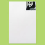 Panda Bear on Rocks Customized Stationery