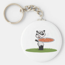 Panda Bear Pizza Key Chain