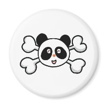 panda bear Skull and Crossbones magnets