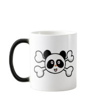 panda bear Skull and Crossbones mugs