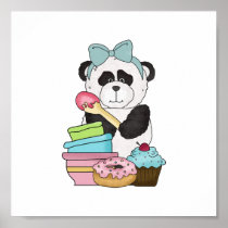 Panda Bear Sweet Treats Poster