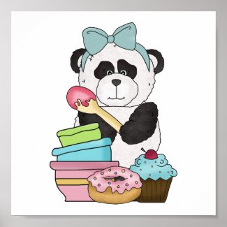 Panda Bear Sweet Treats Poster