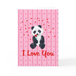 Panda Bear Valentine Greeting Card