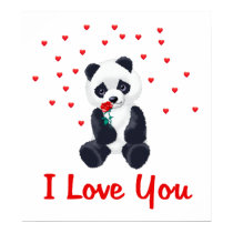 Panda Bear Valentine posters