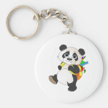 Panda Bear with backpack Key Chain